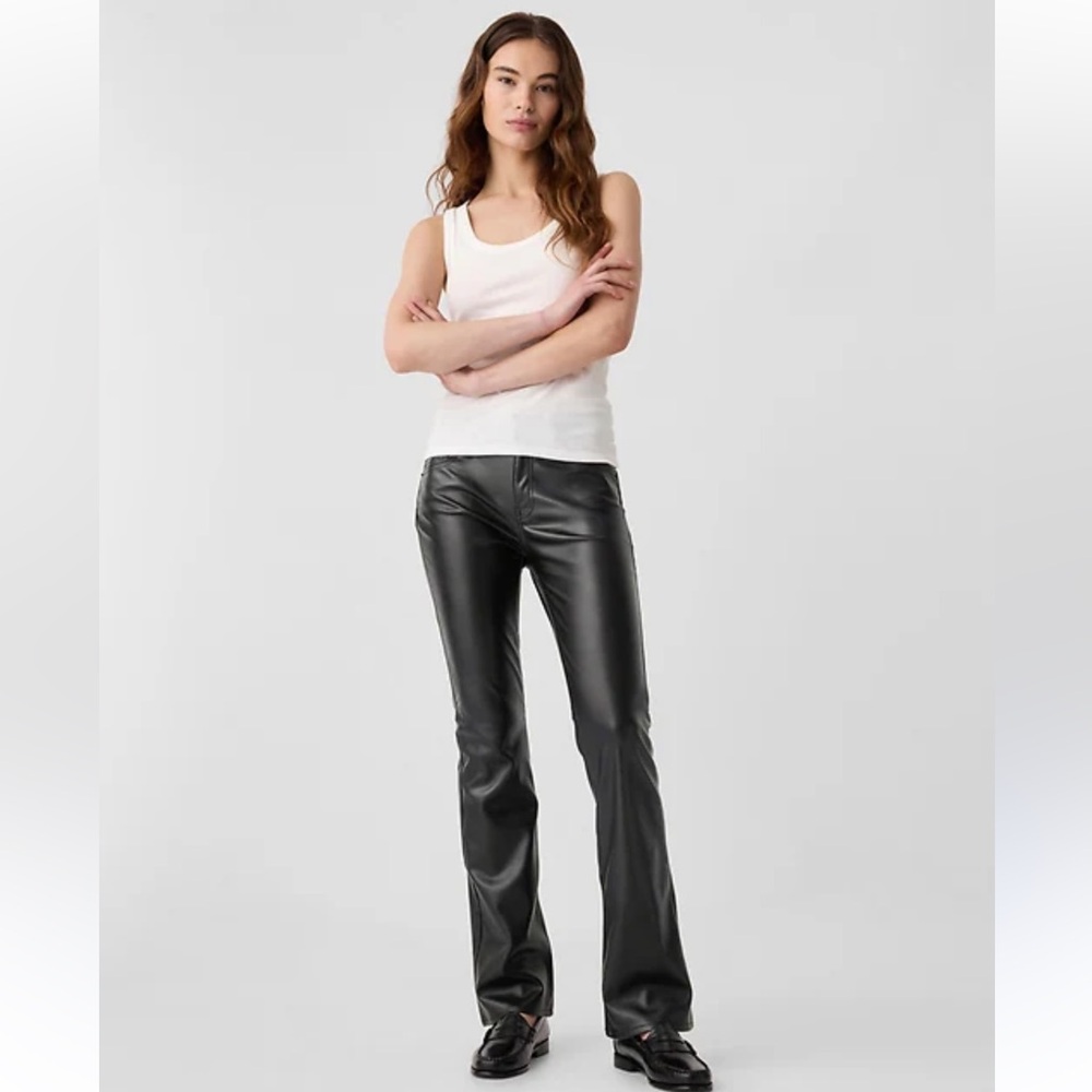 Black leather baby boot pants from Gap